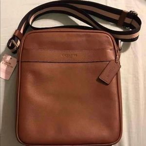 Coach Mens Leather Crossbody Flight Bag